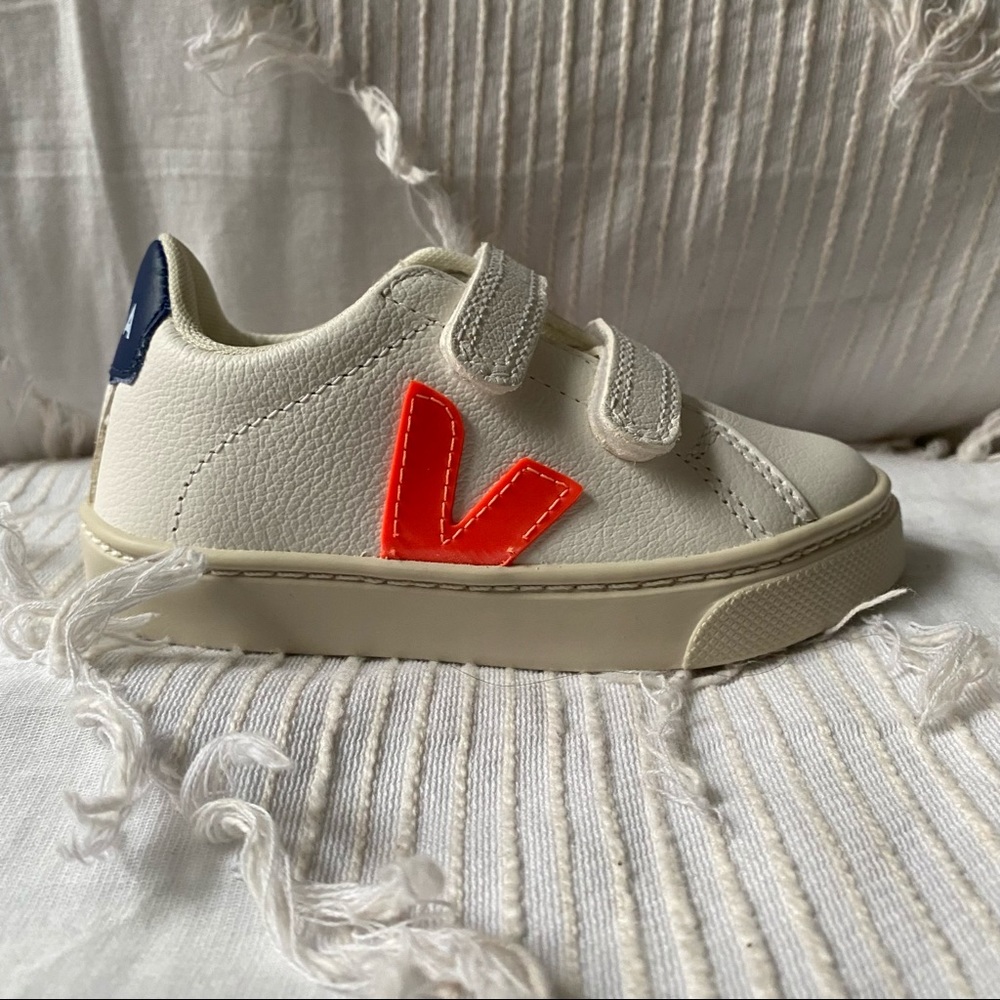 VEJA orange and blue velcro sneakers